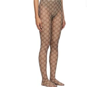 Gucci Brown GG Pattern Tights